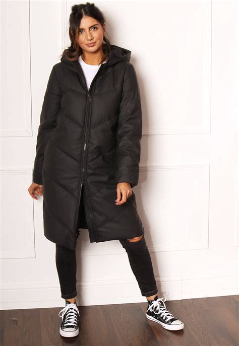 water-repellent hooded long puffer jacket michael kors